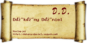 Dékány Dániel névjegykártya