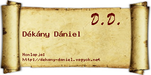 Dékány Dániel névjegykártya